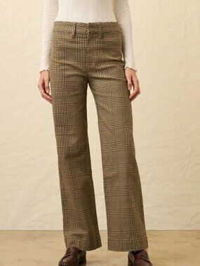 Faherty Twill Tide Slim Straight Pant - Wildwood Plaid, size 31